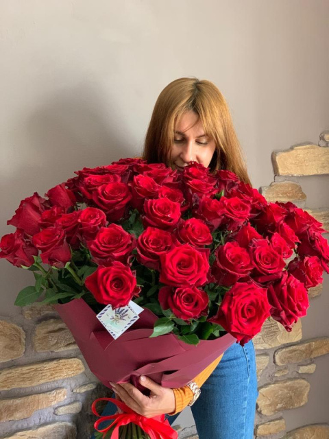 Замовити Букет троянда 51 шт, купити квіти Ⓜ️ Оболонь доставка.